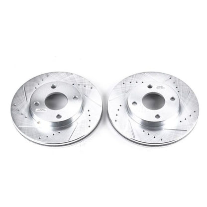 Power Stop 00-04 Ford Focus Front Evolution Drilled & Slotted Rotors - Pair PowerStop