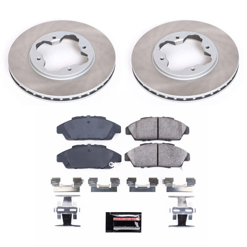 Power Stop 90-93 Honda Accord Front Semi-Coated Rotor Kit PowerStop