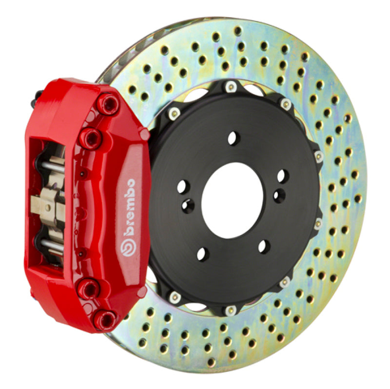 Brembo 95-98 993 C2/993 C4 Rear GT BBK 4 Piston Cast 2pc 328x28 2pc Rotor Drilled-Red Brembo
