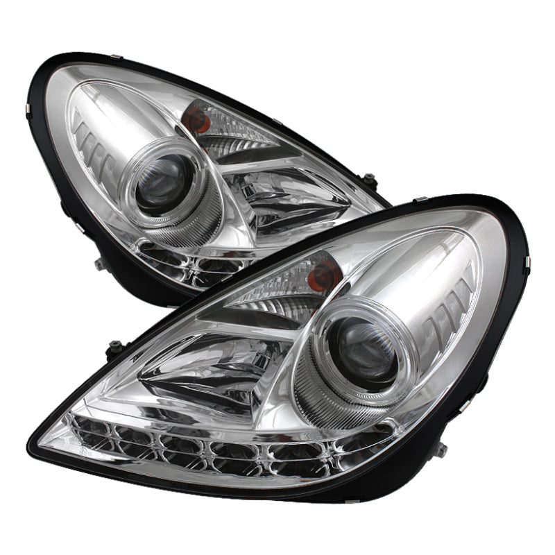 Spyder Mercedes Benz SLK 05-10 Projector Headlights Halogen Model- DRL Chrm PRO-YD-MBSLK05-DRL-C SPYDER