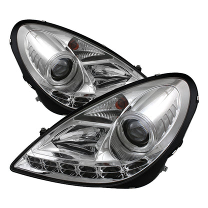 Spyder Mercedes Benz SLK 05-10 Projector Headlights Halogen Model- DRL Chrm PRO-YD-MBSLK05-DRL-C SPYDER