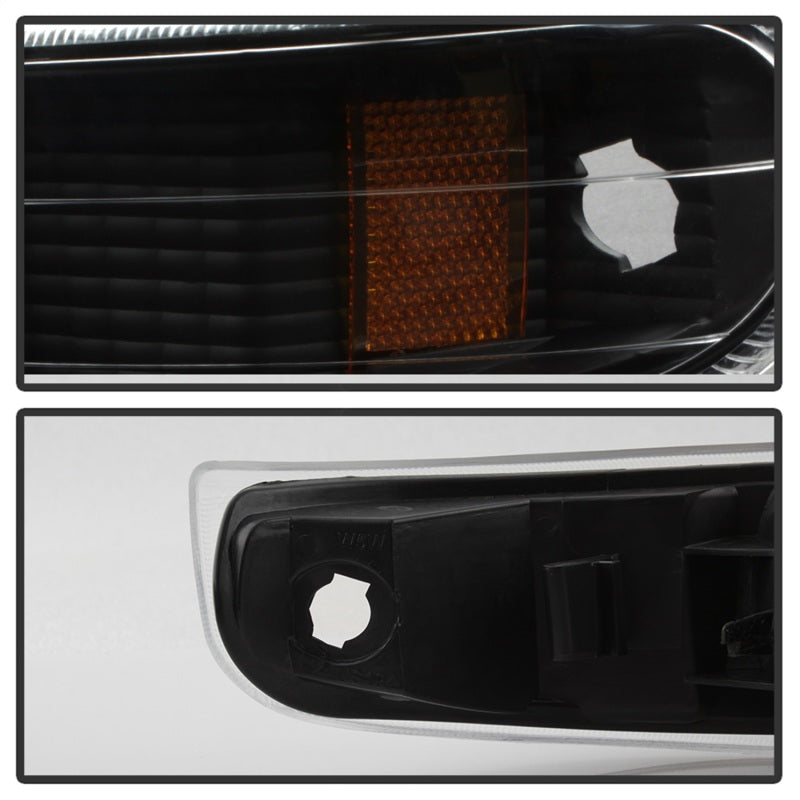 Xtune Chevy Silverado 99-02 Amber Reflector Bumper Lights Black CBL-JH-CS99-AM-BK SPYDER