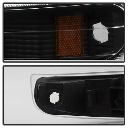 Xtune Chevy Silverado 99-02 Amber Reflector Bumper Lights Black CBL-JH-CS99-AM-BK SPYDER
