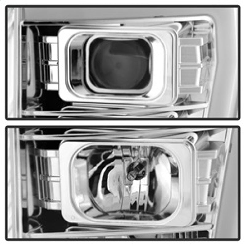 Spyder 11-16 Ford F-250/F-350 V2 Projector Headlights - Light Bar DRL - Chrome PRO-YD-FS11V2-LB-C SPYDER