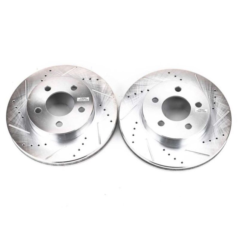 Power Stop 02-07 Jeep Liberty Front Evolution Drilled & Slotted Rotors - Pair PowerStop