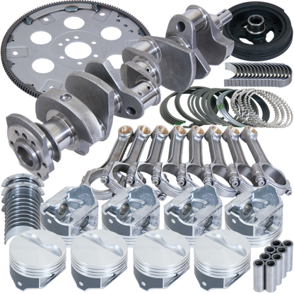 Eagle Chevy 350 1Pc 3.750in Crank 5.700in I-Beam Rods 4.040in Pistons 168 Tooth FP Balanced Assembly