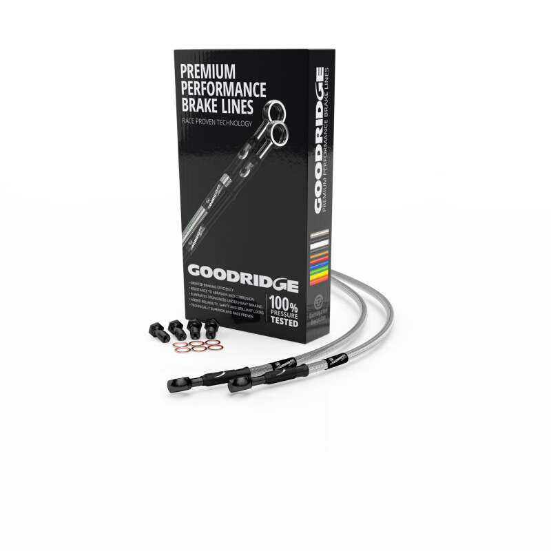 Goodridge 11-14 Harley-Davidson FLSTC Heritage CL (w/ABS) Black Front Brake Line w/Clear Fitting Goodridge
