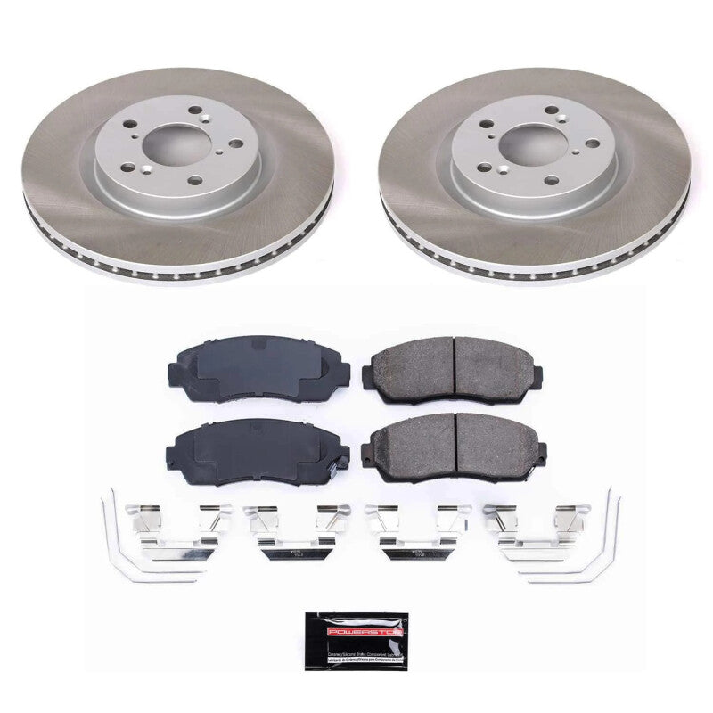 Power Stop 11-14 Honda Odyssey Front Semi-Coated Rotor Kit PowerStop