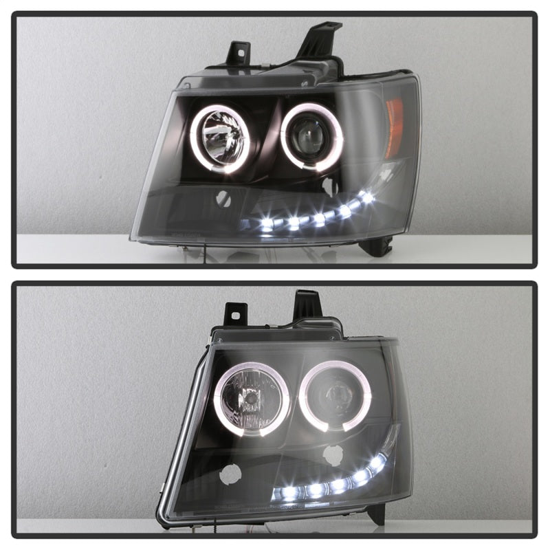 Spyder Chevy Suburban 1500 07-14 Projector Headlights LED Halo LED All Black PRO-YD-CSUB07-HL-BKV2 SPYDER