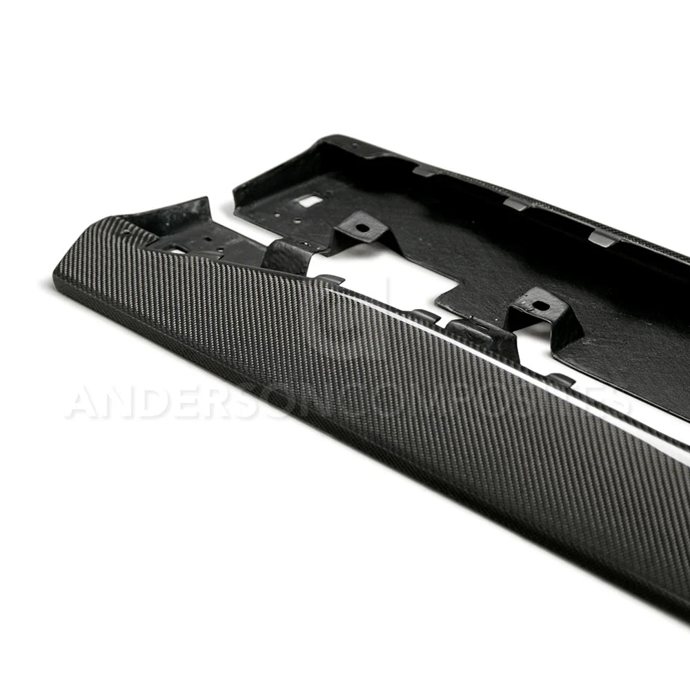 Anderson Composites 2015 - 2023 Mustang Carbon Fiber Type-ar Side Rocker Panel Splitters (Pair) - AC-SS15FDMU-AR