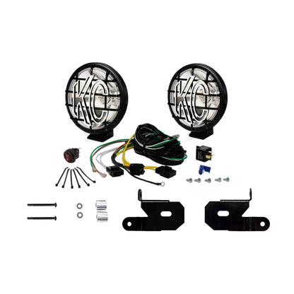 KC HiLiTES 18-23 Jeep JL/JT/4xe 6in Apollo Pro Halogen 2-Light Sys Pillar Mount (100W Spot Beam) KC HiLiTES