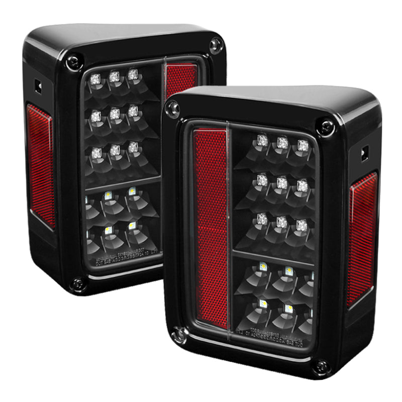 Spyder Jeep Wrangler 07-15 LED Tail Lights Black ALT-YD-JWA07-LED-BK SPYDER