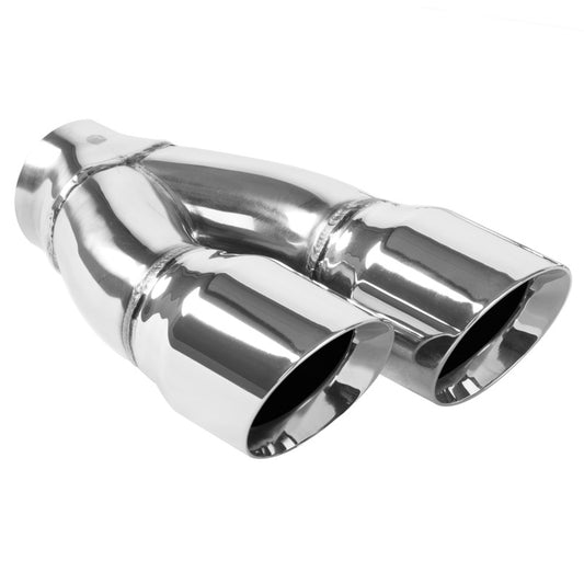 MagnaFlow Double Wall 3in Dual Round Polished Tip 2.25in Inlet Magnaflow