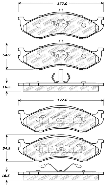 StopTech Sport Brake Pads w/Shims and Hardware - Rear Stoptech