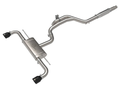 aFe Gemini XV 3in to 2 1/2in 304 SS Cat-Back Exhaust 22-23 Volkswagen GTI (MK8) 2.0L w/ Black Tips