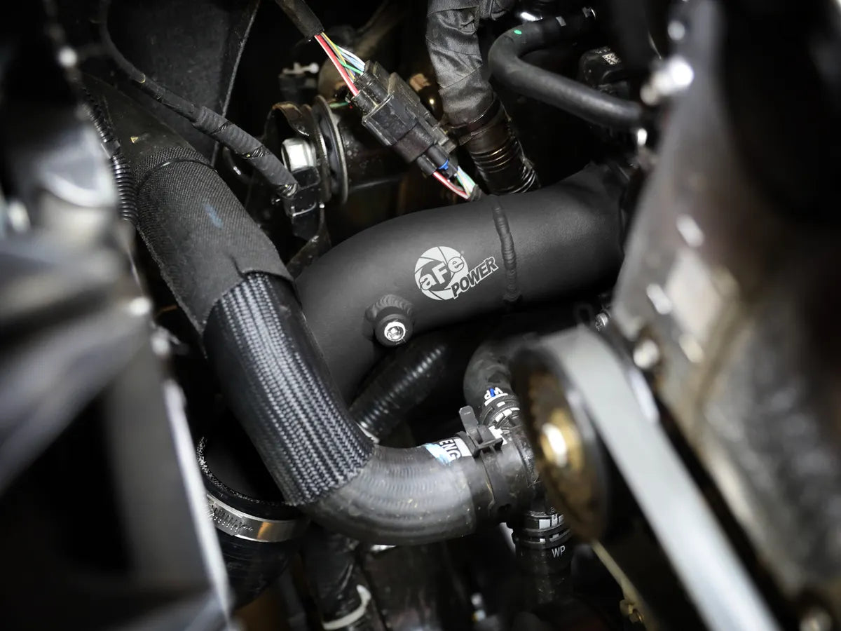 afe BladeRunner 2-1/2 IN Aluminum Hot Charge Pipe Black - 46-20748-B