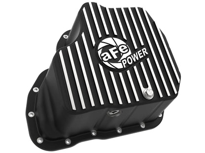 aFe POWER Pro Series Engine Oil Pan Black w/ Machined Fins - 46-71070B