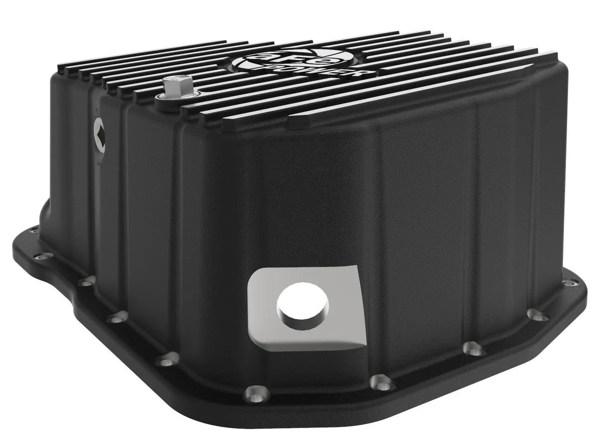 aFe POWER Pro Series Engine Oil Pan Black w/ Machined Fins - 46-71070B