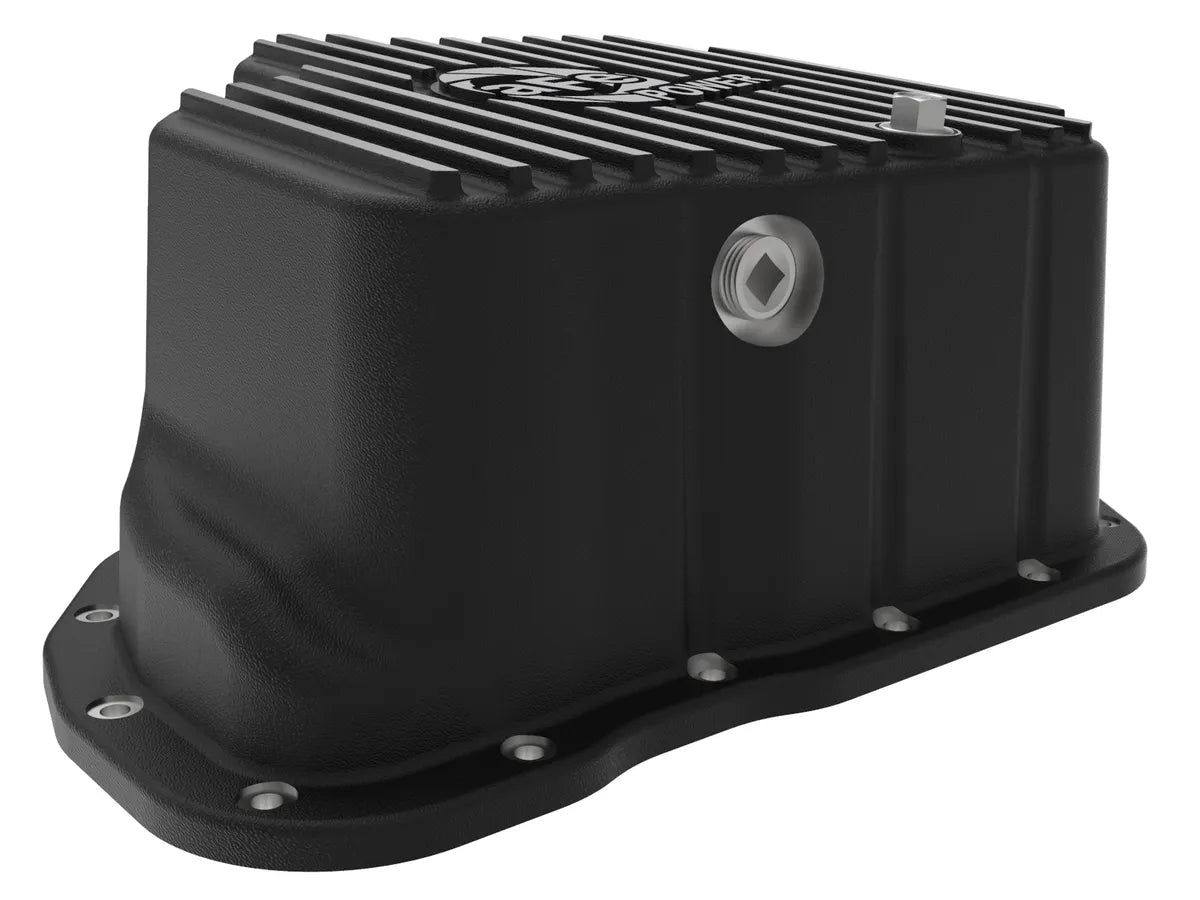 aFe POWER Pro Series Engine Oil Pan Black w/ Machined Fins - 46-71070B