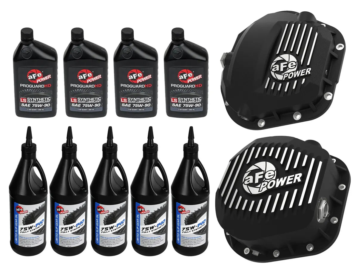 aFe Power Front/Rear Diff Cover Kit w/ Oil 99-16 Ford F-250/F-350 V8 (Dana 60/Super 60 & Sterling)