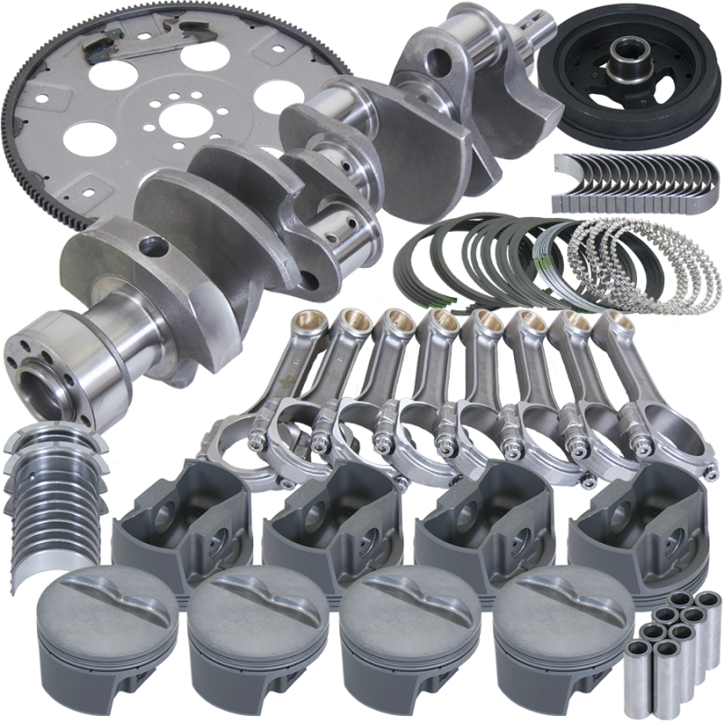 Eagle Chevy 350 1Pc 3.750in Crank 5.700in I-Beam Rods 4.060in Pistons 168 Tooth FP Balanced Assembly