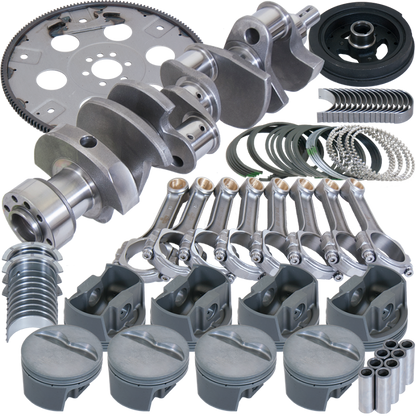 Eagle Chevy 350 1Pc 3.750in Crank 5.700in I-Beam Rods 4.060in Pistons 168 Tooth FP Balanced Assembly