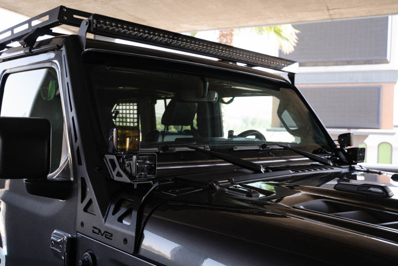 DV8 Offroad 2018+2025  Jeep Wrangler JLO A Pillar Dual Light Pod Mounts LBJL-11.