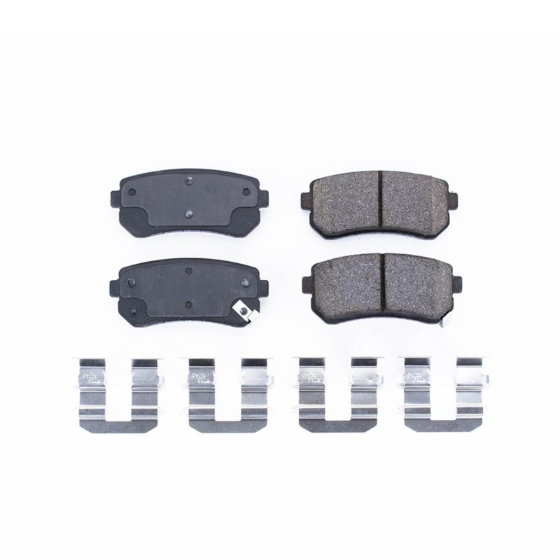 Power Stop 06-08 Hyundai Accent Rear Z17 Evolution Ceramic Brake Pads w/Hardware PowerStop