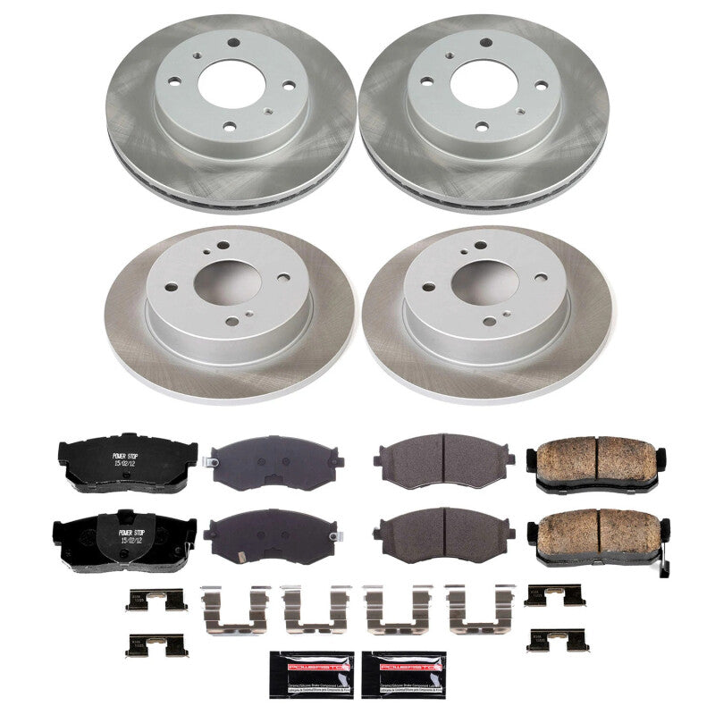 Power Stop 91-96 Infiniti G20 Front and Rear Semi-Coated Rotor Kit PowerStop