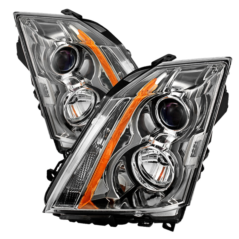 Xtune Cadillac Cts 08-12 / CTS-V 09-12 Halogen Onlyprojector Headlights Chrome HD-JH-CACTS08-AM-C SPYDER