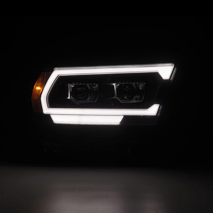 AlphaRex 880576 19-22 Dodge Ram 1500 LUXX LED Proj Headlights Black w/Seq Activation Light/Seq Signal/DRL