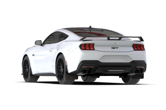 Rally Armor 2024+ Ford Mustang Black UR Mud Flap w/ Metallic Black Logo