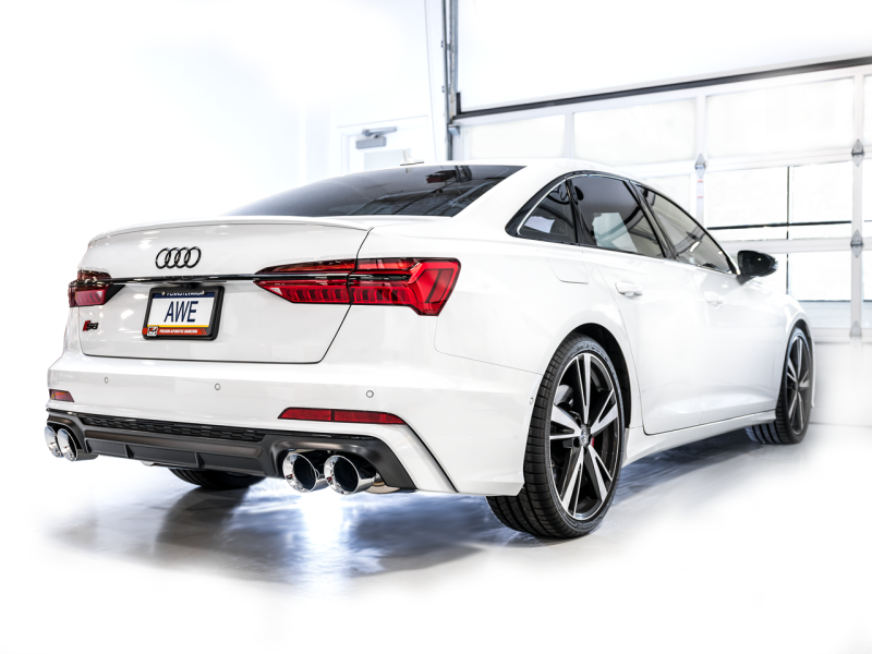 AWE Tuning 19-23 Audi C8 S6/S7 2.9T V6 AWD Track Edition Exhaust - Chrome Silver Tips AWE Tuning