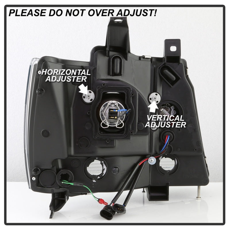 Spyder 07-14 Chevy Suburban/1500/2500/Tahoe V2 Projector Headlights All Blk PRO-YD-CSUB07V2-DRL-BKV2 SPYDER