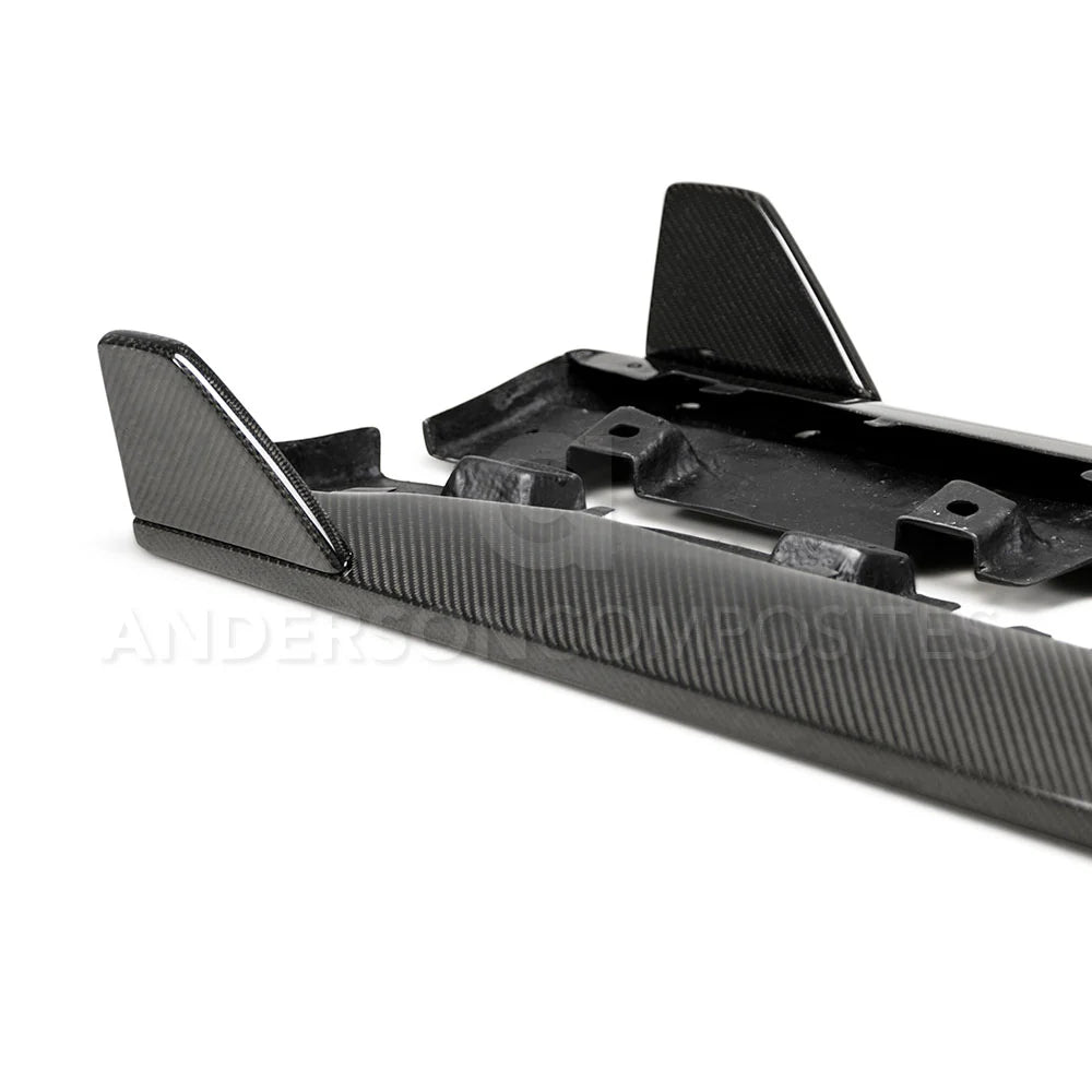 Anderson Composites 2015 - 2023 Mustang GT350 Style Carbon Fiber Side Rocker Panel Splitters (Pair) - AC-SS15FDMU-GR