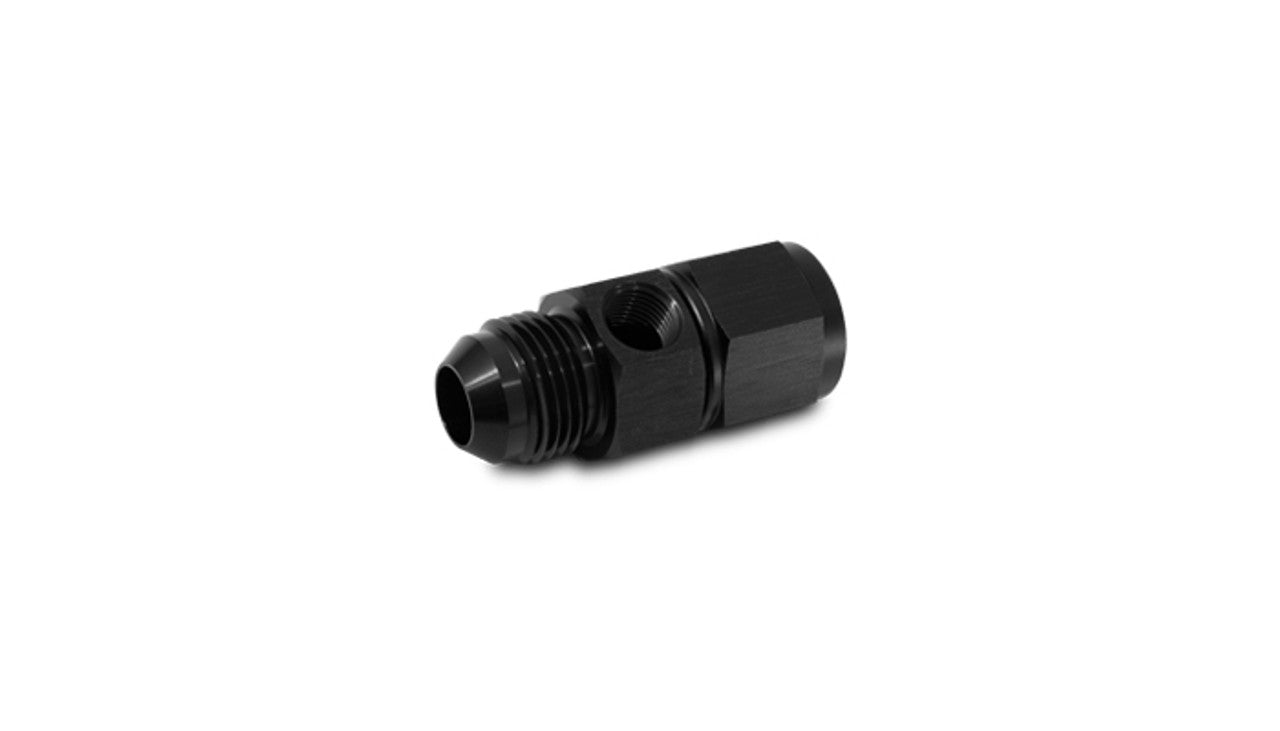 Vibrant -6AN Female to -6AN Male Union Adapter w/ 1/8" NPT Port – Aluminum (16486)