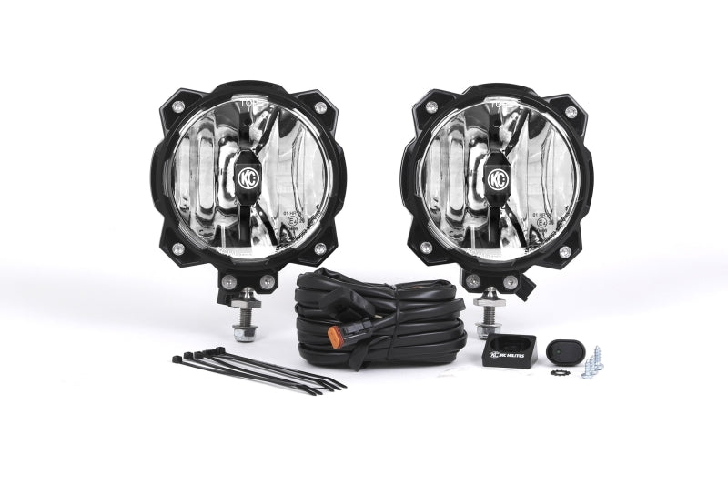 KC HiLiTES 6in. Pro6 Gravity LED Light 20w Single Mount Spot Beam (Pair Pack System) KC HiLiTES