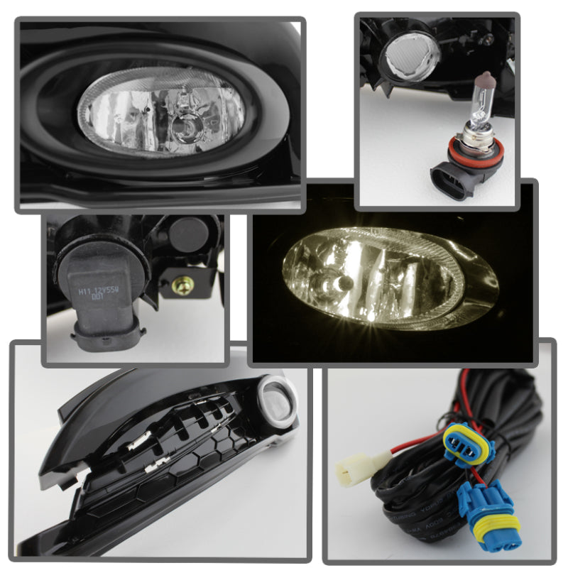 Spyder Honda Civic 2013-2014 4dr OEM Fog Light W/Switch Clear FL-HC2013-4D-C SPYDER