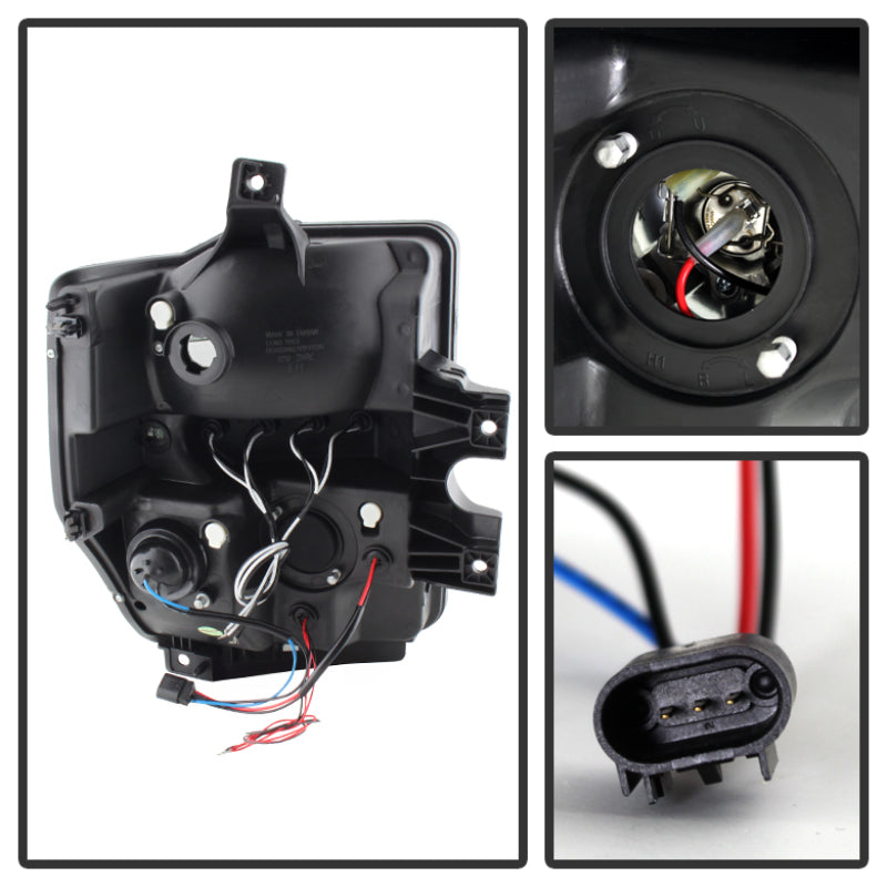 Spyder Ford F250/350 08-10 Projector Headlights LED Halo LED Blk Smke PRO-YD-FS08-HL-BSM SPYDER