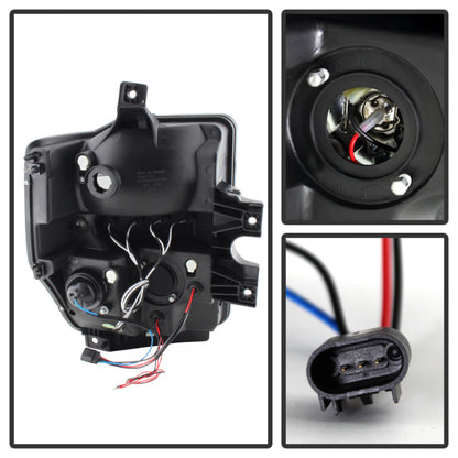 Spyder Ford F250/350 08-10 Projector Headlights LED Halo LED Blk Smke PRO-YD-FS08-HL-BSM SPYDER