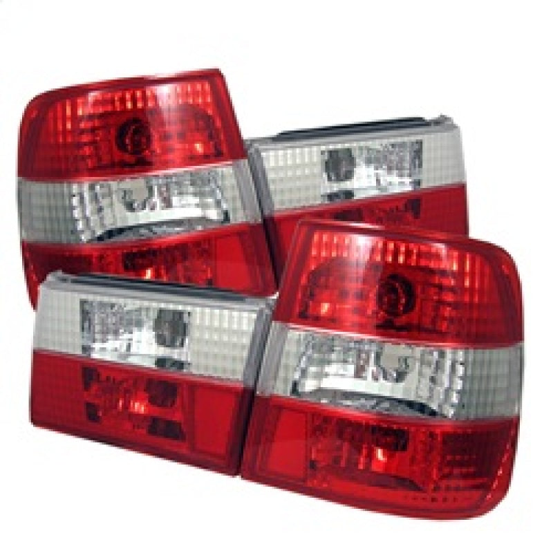 Spyder BMW E34 5-Series 88-95 Euro Style Tail Lights Red Clear ALT-YD-BE3488-RC SPYDER