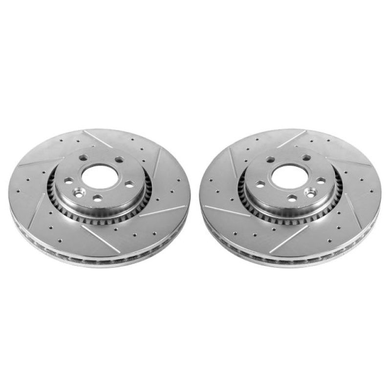 Power Stop 08-15 Land Rover LR2 Front Evolution Drilled & Slotted Rotors - Pair PowerStop