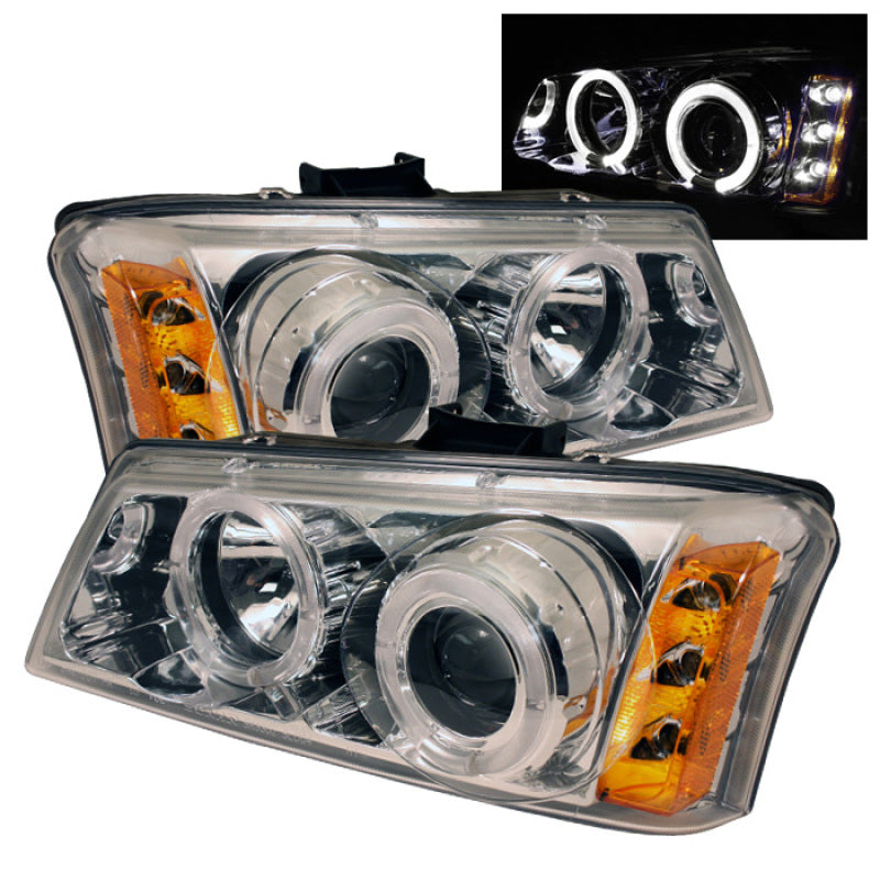 Spyder Chevy Silverado 1500 03-06 Projector Headlights LED Halo LED Ambr Reflctr Ch PRO-YD-CS03-AM-C SPYDER