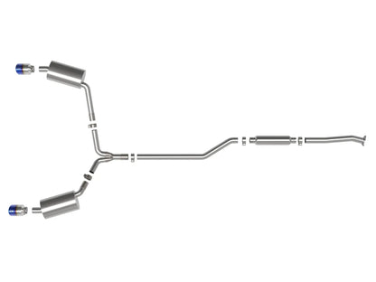 aFe 09-14 Acura TSX L4 2.4L Takeda 2-1/2in to 2-1/4in 304 SS Cat-Back Exhaust System w/BlueFlame Tip