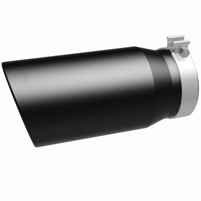 MagnaFlow Tip Stainless Black Coated Single Wall Round Single Outlet 6in Dia 5in Inlet 13in L Magnaflow