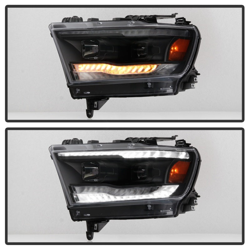 Spyder Dodge Ram 19-20 Halogen Model Projector Headlights Chrome PRO-YD-DR19HALSI-SEQ-BK SPYDER