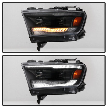 Spyder Dodge Ram 19-20 Halogen Model Projector Headlights Chrome PRO-YD-DR19HALSI-SEQ-BK SPYDER