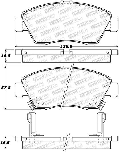 StopTech Sport Brake Pads w/Shims and Hardware - Rear Stoptech