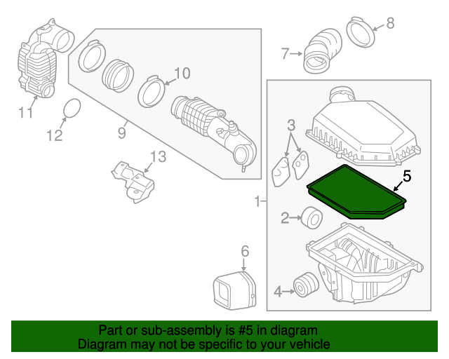 Genuine OEM Volvo Air Filter Insert (31370161) X1