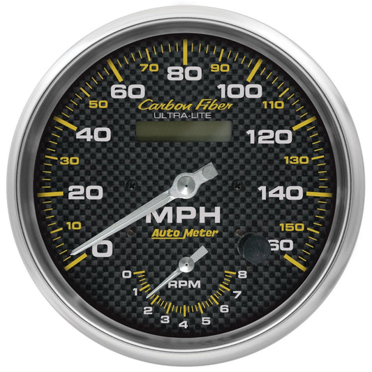 AutoMeter 160mph & 8k RPM Electirc Program 5in. Carbon Fiber Gauge Tach/Speedo 4878